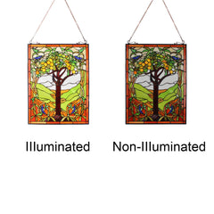 Capulina Tree of Life Stained Glass Window Hanging Window
