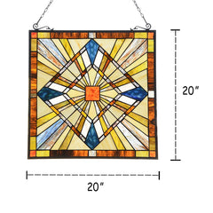 Capulina Mission Style Stained Glass Window Hangings