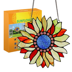 Capulina Sunflower Stained Glass Window Hangings Handmade Tiffany Glass Crafts