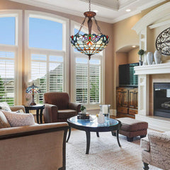 Capulina Tiffany Inverted Pendant Lights Chandelier