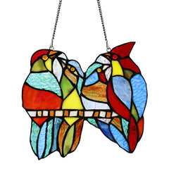 Capulina 4 Tit Birds Stained Glass Window Hangings