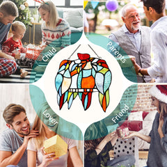 Capulina 4 Tit Birds Stained Glass Window Hangings