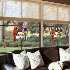 Capulina Stained Glass Birds Window Hangings Tiffany Style Handicrafts Birds Suncatcher Home Office Decor Gifts for Grandma Mom