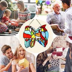 Capulina 4 Tit Birds Stained Glass Window Hangings