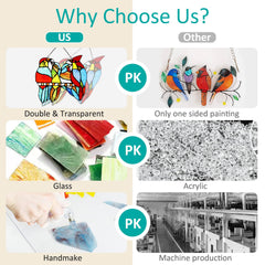 Capulina 4 Tit Birds Stained Glass Window Hangings