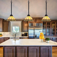 Capulina Tiffany Pendant Lights Wide Stained Glass Hanging Lamp Antique