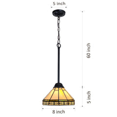 Capulina Tiffany Pendant Lights Wide Stained Glass Hanging Lamp Antique