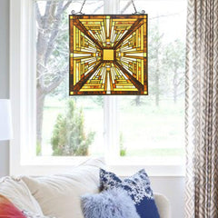 Capulina Stained Glass Window Hanging Panels Mission Elegant