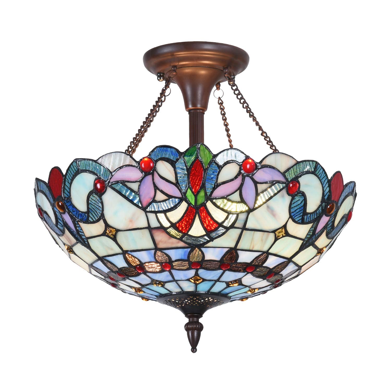 Capulina Tiffany Ceiling Light Pendant Lamp  Stained Glass