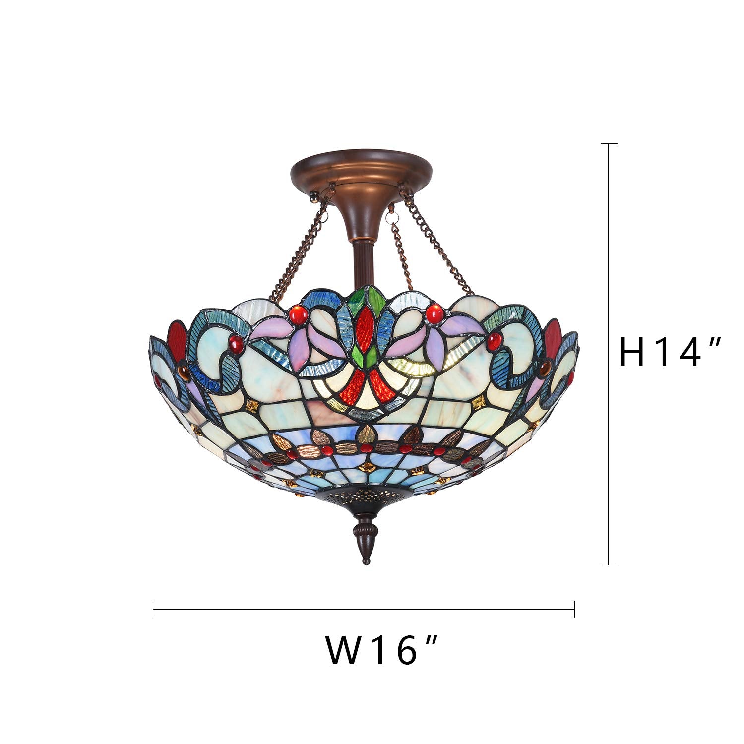 Capulina Tiffany Ceiling Light Pendant Lamp  Stained Glass