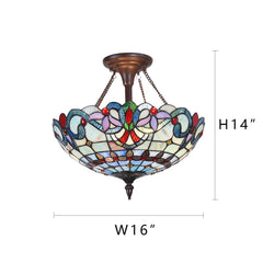 Capulina Tiffany Ceiling Light Pendant Lamp  Stained Glass