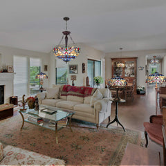 Capulina Tiffany Ceiling Light Pendant Lamp  Stained Glass