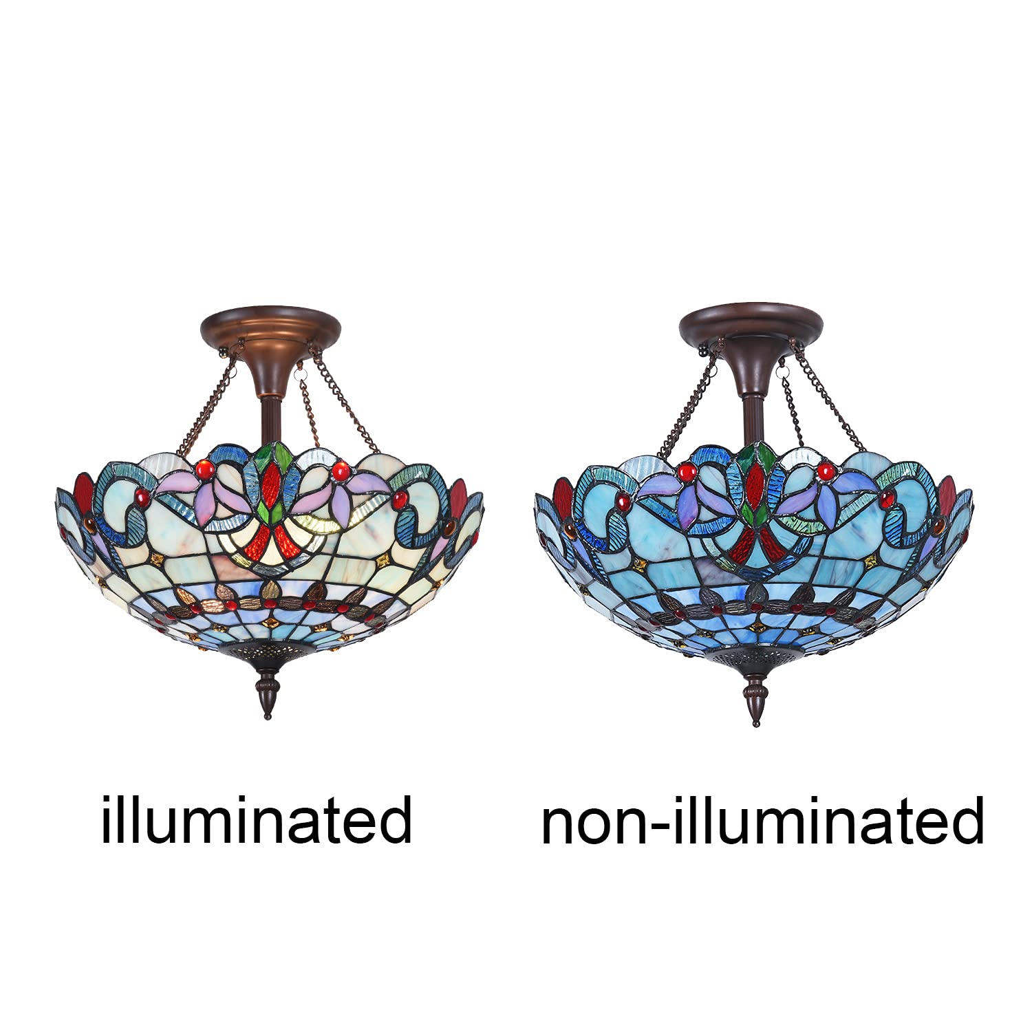 Capulina Tiffany Ceiling Light Pendant Lamp  Stained Glass