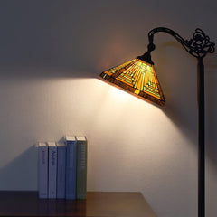 Capulina Tiffany Floor Lamp Tall Antique Mission Style Stained Glass Soft Light