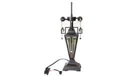 Capulina Tiffany Large Table Lamp 3-Light Nightlight Rustic Antique Desk Light