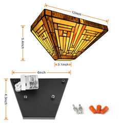 Capulina Tiffany Wall Sconces Stained Glass Vintage Style Wall Light