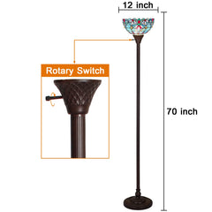 Capulina Tiffany Torchiere Floor Lamp Pole Antique Victorian Style