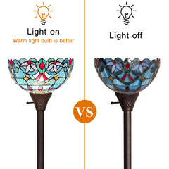 Capulina Tiffany Torchiere Floor Lamp Pole Antique Victorian Style