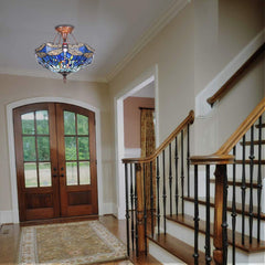 Capulina Tiffany Ceiling Light Pendant Lamp Dragonfly Stained Glass Ceiling