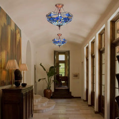 Capulina Tiffany Ceiling Light Pendant Lamp Dragonfly Stained Glass Ceiling
