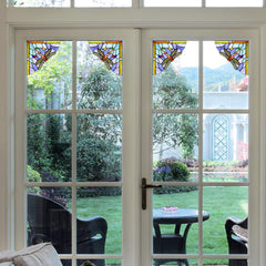 Capulina 1 Pair Dragonfly Stained Glass Panels Door Window Corner Tiffany