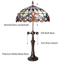 Capulina Tiffany Table Lamp Bedside Reading Lamp 2-Light 16" Wide Traditional Crafts Antique Art Style Desk Lamp for Bedrooms Living Room