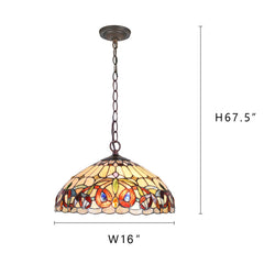 Capulina Tiffany Pendant Light Stained Glass Hanging Lamp