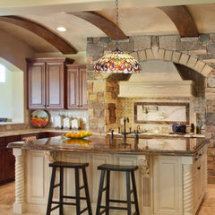 Capulina Tiffany Pendant Light Stained Glass Hanging Lamp