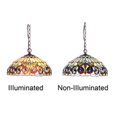 Capulina Tiffany Pendant Light Stained Glass Hanging Lamp