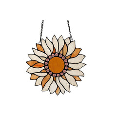 Capulina Sunflower Stained Glass Window Hangings Handmade Tiffany Glass Crafts