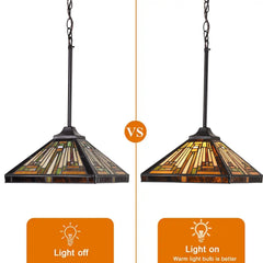 Capulina Tiffany Pendant Lights Stained Glass Hanging Lamp Antique Rustic Mission Style