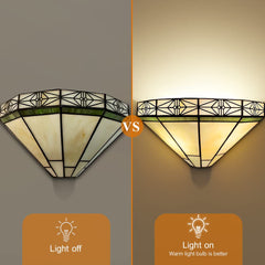 Capulina Tiffany Wall Sconces Stained Glass Vintage Style Wall Light
