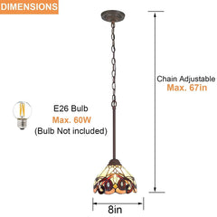 Capulina Tiffany Mini Pendant Light Wide Victorian Style
