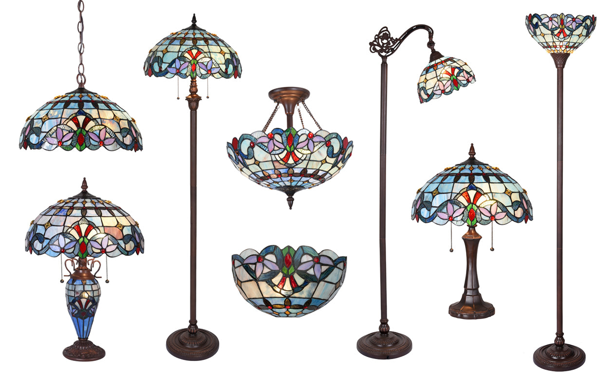Capulina Tiffany Ceiling Light Pendant Lamp  Stained Glass