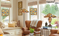 Capulina Mission Style Stained Glass Window Hangings