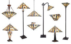 Capulina Tiffany Torchiere Floor Lamp Pole Antique Mission Style