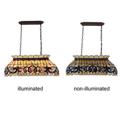 Capulina Tiffany Pool Table Lights Dining Room Kitchen Island Farmhouse Pendant Light 3-Light 28 Lampshade Antique Style