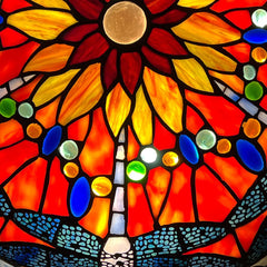 Artzone Tiffany Stained Glass Flush Mount Ceiling Light