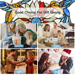 Capulina Sunflower Hummingbirds Stained Glass Window Hangings