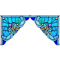 Capulina 1 Pair Stained Glass Window Door Corner Tiffany Glass