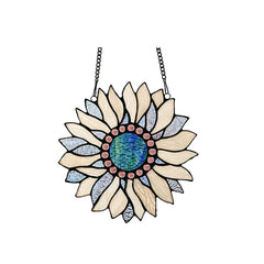 Capulina Sunflower Stained Glass Window Hangings Tiffany Glass Crafts