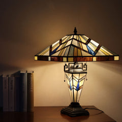 Capulina Tiffany Table Lamp 3-Light 16 Wide Stained Glass
