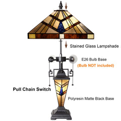 Capulina Tiffany Table Lamp 3-Light 16 Wide Stained Glass