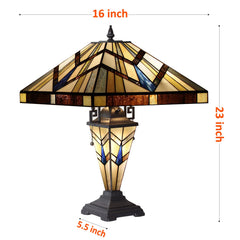 Capulina Tiffany Table Lamp 3-Light 16 Wide Stained Glass