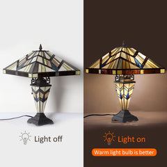 Capulina Tiffany Table Lamp 3-Light 16 Wide Stained Glass