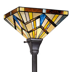 Capulina Tiffany Torchiere Floor Lamp Vintage Industrial Pole Mission Style