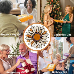 Capulina Sunflower Stained Glass Window Hangings