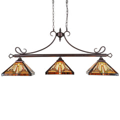 Capulina Tiffany Pool Table Lights 3-Light Pendant Light