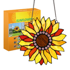 Capulina Sunflower Stained Glass Window Hangings