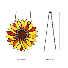 Capulina Sunflower Stained Glass Window Hangings